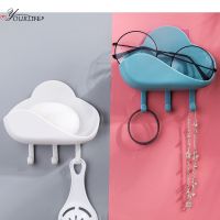 【CC】 OYOURLIFE Multi-function Wall Shelf With Hooks Sponge Drain Holder Mounted Sundries Organizer