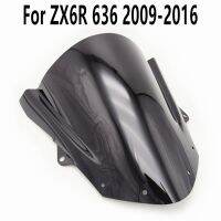 ☎✓ กระจกบังลมสีดำใสสำหรับ ZX6R ZX 6R 636 2009-2010-2011-2012-2013-2014-2015-2016กระจกบังลมสปอยเลอร์