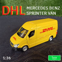 โมเดลรถ ตู้เบนซ์ สปริ้นเตอร์ ลายรถขนส่ง DHL Mercedes benz Sprinter Van DHL 1:36