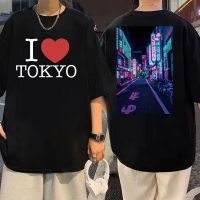 I Love Tokyo T Shirt Japan Street Scenery Print Short Sleeve T-shirts Summer Top Fashion Harajuku T-shirt Oversized Streetwear