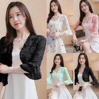 Fashion model shop 2023 Hang-Qiao Wanita Lengan Panjang Musim Panas Cardigan Cropped Shrug Coat