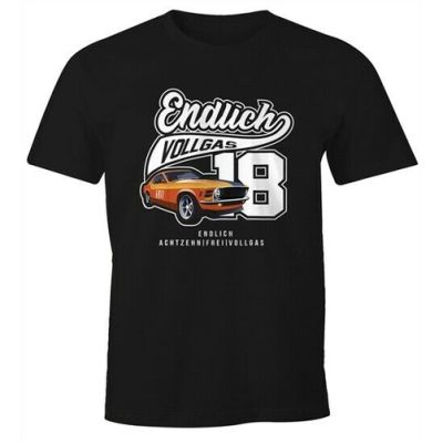 เสื้อยืด พิมพ์ลาย Finally 18 Eighteen Full Throttle Hot Rod Eighteenth Birthday สําหรับผู้ชาย  6GWQ