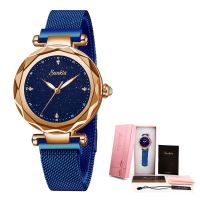 SUNKTA Elegant Fashion Women Watches Ladies Top Brand Luxury Ceramic Rhinestone Sport Quartz Watch Women Blue Waterproof Watch