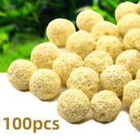 20/100pcs Aquarium Filter Media Aquarium Fish Tank Cleanning Bio Media Ceramic Rings Bio Ball Clean Water with Filter Net Bag Filters  Accessories