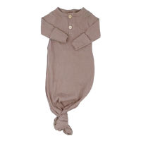 สบายสีทึบเด็กทารก Ribbed Cotton Gowns ทารกแรกเกิด Swaddle ผ้าห่ม Knotted ถุงนอน