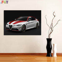 โปสเตอร์ผ้าใบแต่งลายซุปเปอร์คาร์ Quadrifoglio อัลฟาโรเมโอกีเลีย