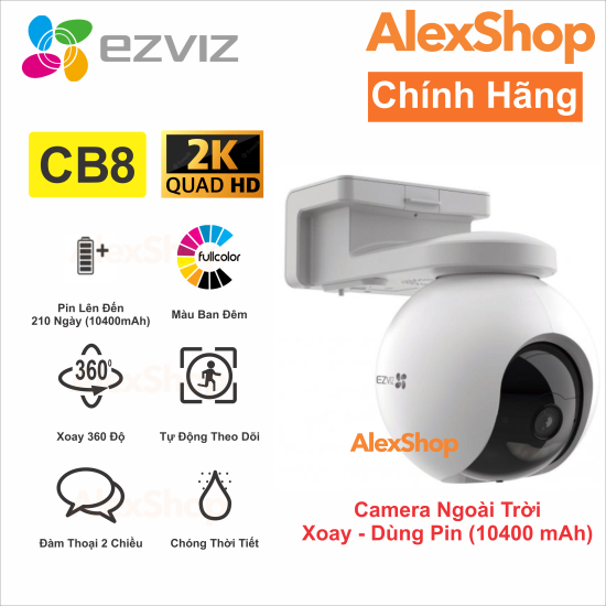 Camera wifi ezviz cb8 dùng pin 10400 mah, phân giải 2k, xoay 360 - ảnh sản phẩm 5