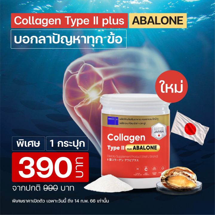 well-u-collagen-type-ii-plus-abalone-เวล-ยู-คอลลาเจน-ไทป์-ทู-พลัส-อบาโลน-3-กระปุก