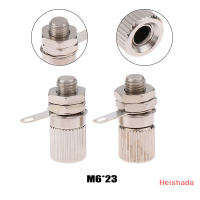 Heishada 1ชิ้น M6 x 23ขั้วทองแดงบริสุทธิ์4มม. รูกล้วยซ็อกเก็ตโลหะสายดินโพสต์ กับซ็อกเก็ตกล้วย