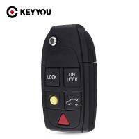 [More Suitable] KEYYOU ใหม่5ปุ่มตัวพับเก็บรีโมทซองใส่กุญแจสำหรับ Volvo XC70 XC90 V50 V70 S60 S80 C30 Fob รถ