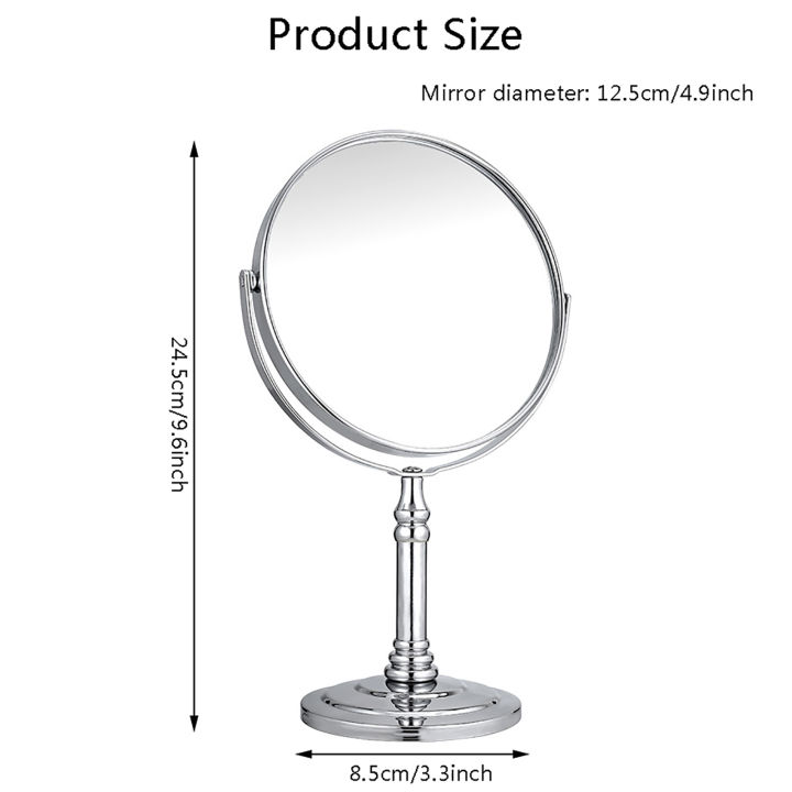 💄 BELLE Round Tabletop Vanity Mirror - Double Sided Makeup Table Mirror ...