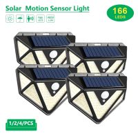 166 LED Solar Light 5 Modes Outdoor Solar Wall Lamp Powered Sunlight Waterproof PIR Motion Sensor Street Light For Garden Street