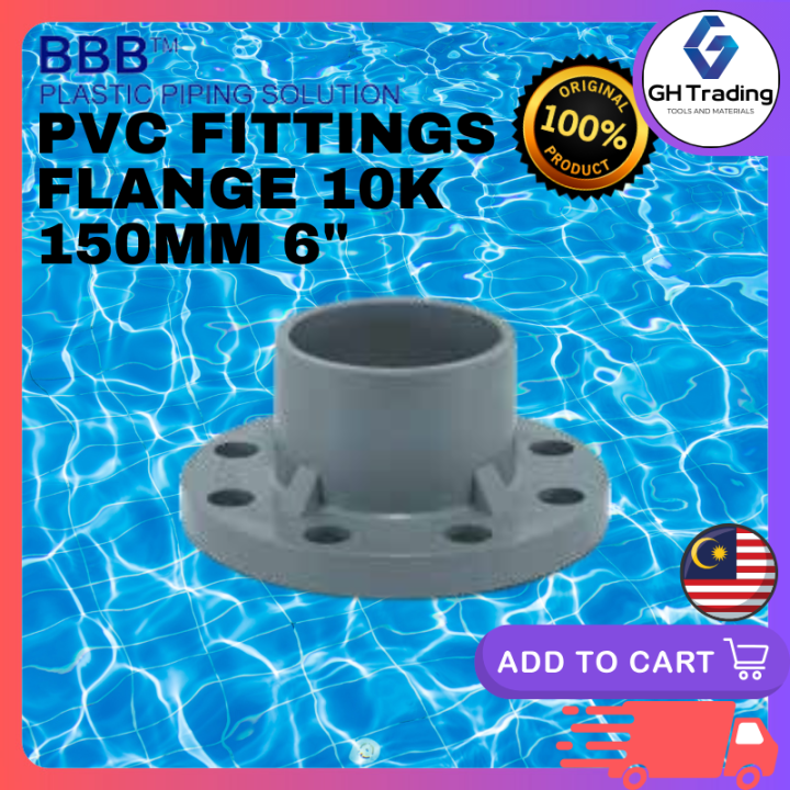 PVC Flange 10K 150mm 6" Grey Malaysia Pipes Lazada