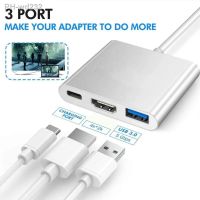 Type-C HUB USB C To HDMI Cable Adapter Splitter USB-C 3 IN 1 4K HDMI USB 3.0 PD Fast Charging Smart Adapter For MacBook Dell