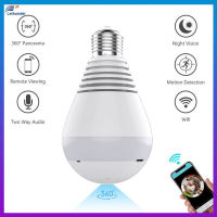 360 ° พาโนรามา E27 / E26 1080P HD Wifi กล้องหลอดไฟรักษาความปลอดภัย IP Cam Lamp