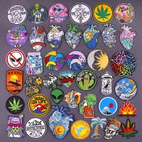 Heart Outdoor Patch Iron On Patches For Clothing Thermoadhesive Patches Wilderness Alien Embroidered Patches On Clothes Hippie