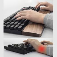 QX2B Walnut Wooden Mechanical Keyboard Wrist Rest with Anti-Slip Mat Ergonomic Gaming Desk Wrist Pad Support 61 87 104 Keys