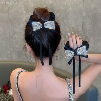 ♨ Elegant Bow Ribbon Scrunchies Fashion Ladies Simple Shiny Bow Wrap Hair Rope Design Korean Girl Hair Accessories