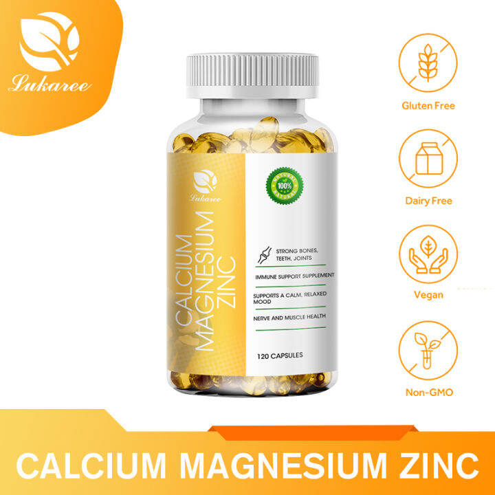 Calcium Magnesium Zinc Capsules with Vitamin D3 Supports Bones, Teeth ...