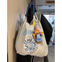 Homemade Japanese niche bag female doughnut embroidered environmental protection bag shopping bag cloth bag ball chain messenger bag Leaf❀卐❂