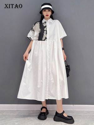 XITAO Dress Fashion Casual Women Loose Shirt Dress