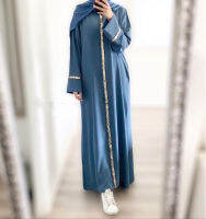 Hot Sale Djellaba Muslim Dress Sequined Beading Abaya Silky Elegant Long Muslim Abayas Women Modest Wear Clothing EID Robes WY30
