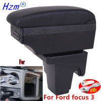 กล่องที่เท้าแขนสำหรับ Ford Focus 3 Mk3 2011 2012 2013 2014 2015 2016-On หนัง Arm Rest Center คอนโซล USB รถอุปกรณ์เสริม