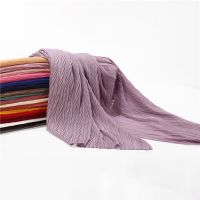 【YF】 Women Pleated Hijab Headscarves For Chiffon Headband Scarf Muslim Veil Georgette Crinkle