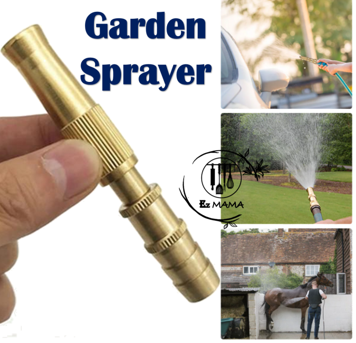 [High Pressure] Garden Adjustable Watering Hose Spray Gun Brass Nozzle ...