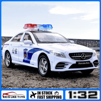 รถบรรทุก1:32รถ Benz ของเล่นอัลลอยหล่อเหล็ก C260รถตำรวจสำหรับยานพาหนะ Kids Toys สะสมงานอดิเรก
