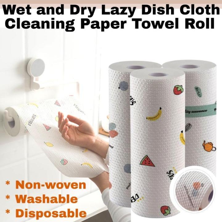 1roll Oil-Free Non-woven Dishcloth, Kitchen Supplies, Disposable Dish Towels,  Lazy Rags