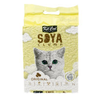 1 ถุง (7L) - Kit Cat Soya Clump ทรายแมวเต้าหู้ กลิ่น เต้าหู้ ธรรมชาติ 100% เก็บกลิ่นไว ไร้ฝุ่น ทิ้งชักโครกได้ (7L