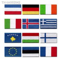 ▫¤ஐ National flag computer embroidery patches clothes sticker ironing sew Applique Germany Ireland Italy Greece Estonia France