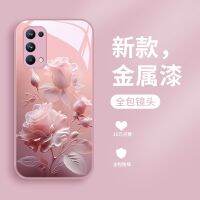 Sharon Opporeno5pro เหมาะสำหรับกุหลาบเคสโทรศัพท์มือถือแก้ว Reno5 Reno5k ฝาครอบป้องกันผู้หญิง5K แบบรวมทุกอย่างดาราอินเทอร์เน็ตใหม่หรูหราเคสระบายความร้อนคู่ป้องกันการตก