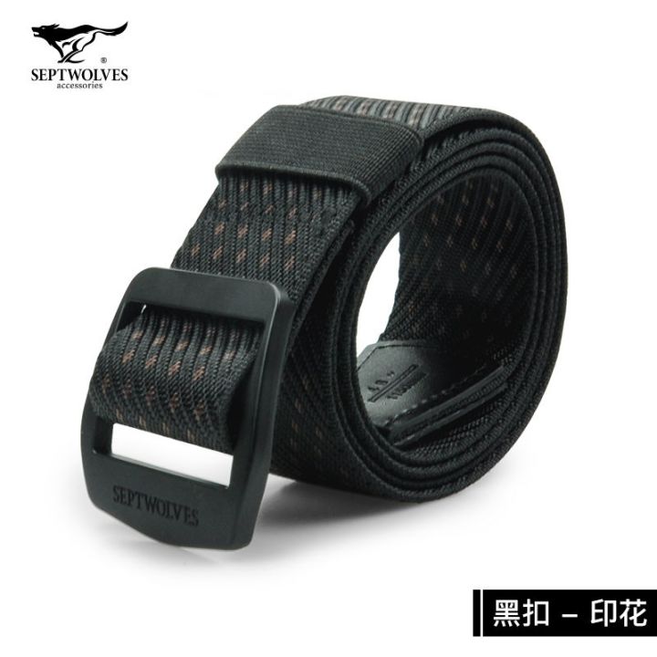 septwolves-belt-male-authentic-oxford-cloth-elastic-waistband-recreational-canvas-without-hole-smooth-buckle-belts-students