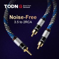 Canare แจ็ค3.5มม. ไปยัง2RCA OFC สาย Aux เสียง Rca HIFI สเตอริโอสำหรับเครื่องขยายเสียงโทรศัพท์มือถือคอมพิวเตอร์เดสก์ท็อป