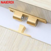 NAIERDI 2PCS Brass Door Stop Adjustable Cabinet Catches Double Spring Steel Ball Catch Latch For Wardrobe Furniture Fittings