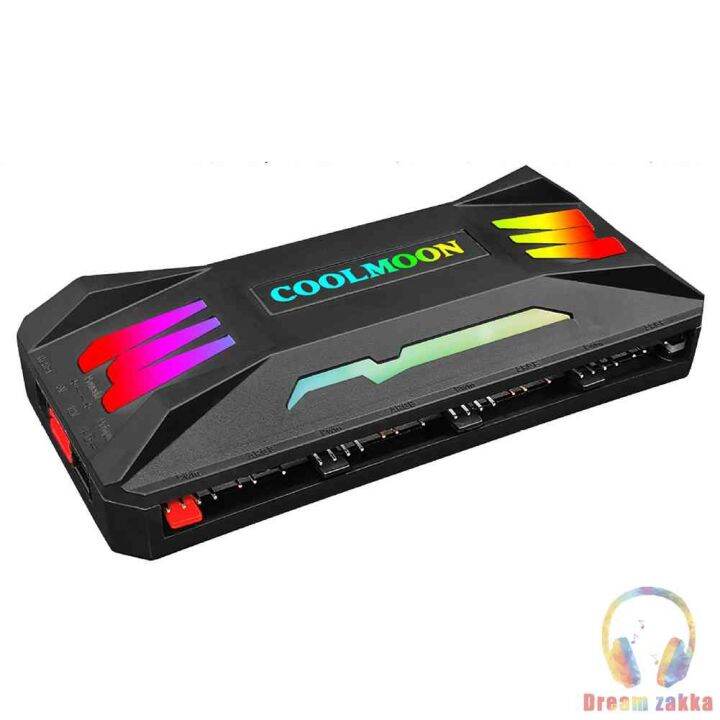 COOLMOON RGB Controller 4Pin PWM 5V 3Pin ARGB Fan PC Case Remote ...