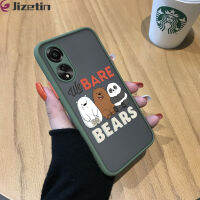 Jizetin เคสโทรศัพท์ลายการ์ตูนสำหรับ OPPO A78 4G,เคสลายหมีกริซแพนด้า LCE รูปสัตว์น่ารักเคสมีน้ำค้างแข็งโปร่งใสแข็งขอบนิ่มสามหมี Bare Bears เด็กหญิงเด็กชายเคสป้องกันกล้องคลุมทั้งหมดกันกระแทก