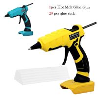 For Makita/DEWALT/BlackDecker/Milwaukee 18V Lithium Battery Hot Melt Glue Gun with 20 Glue Sticks Power Repair DIY Power Tools