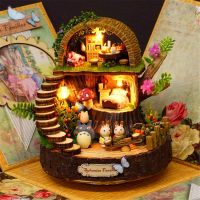 My Neighbor Totoro Music Box DIY Handmade LED Castle In The Sky Children Toys Birthday Romantic Gift Valentines Day Present