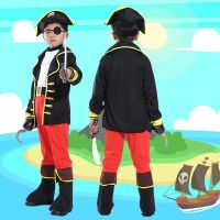 Halloween Costumes Kids Boys Pirate Costume Children Captain Jack Cosplay Set For Christmas New Year Purim Pirate Clothes