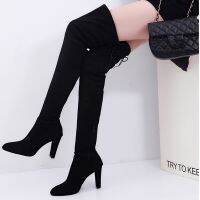 COD dsdgfhgfsdsss IELGY Plus Size Over-the-knee High-heel Round Toe Frosted Zipper Womens Boots