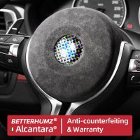 Alcantara สำหรับ BMW F20 F21 F22 F30 F31 F32 F34 F36 F48 F01 X1ขอบพวงมาลัยถุงลมนิรภัยสติกเกอร์ตกแต่งรถยนต์