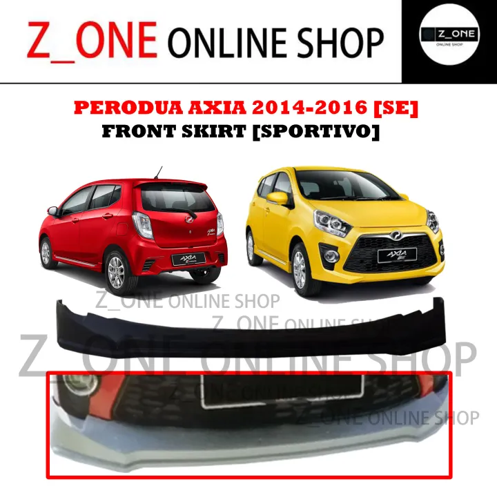 Perodua Axia 2014 2015 2016 Se Front Skirt Sportivo Material Fiber Bodykit Lazada