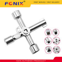 FONIX กุญแจช่างประปาประแจสี่เหลี่ยม,กุญแจประแจสามเหลี่ยมอเนกประสงค์4ทางสำหรับรถไฟแม่แรงไฟฟ้าวาล์วตู้สามเหลี่ยมโลหะผสม