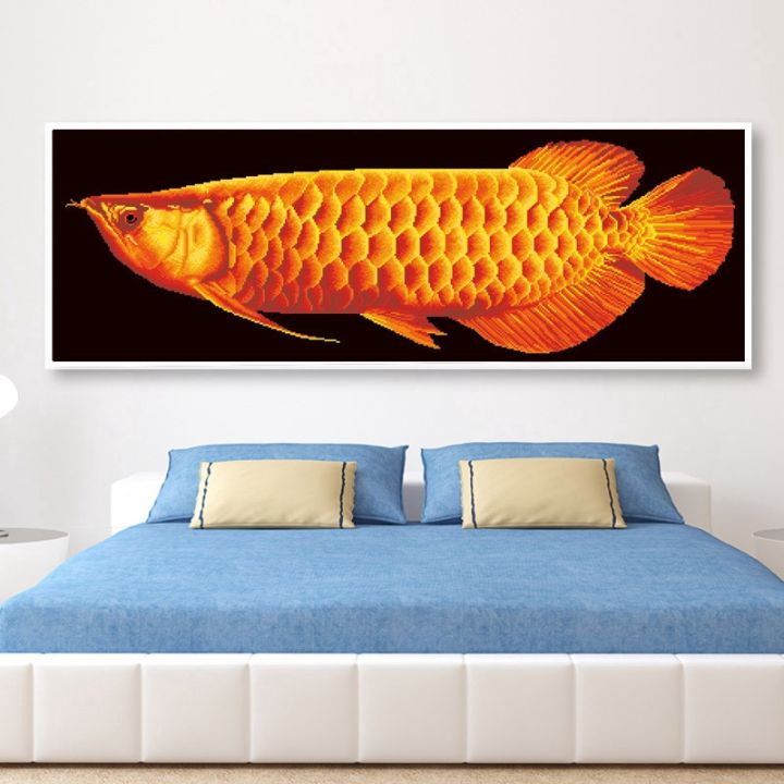 qianzehui-diy-5d-embroidery-round-diamond-arowana-fortune-fish-full-diamond-painting-cross-stitch-needlework