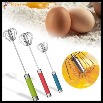 Trendy Stainless Steel Hand Pressure Rotating Semi-Automatic Mixer Coffee  Milk Mixing Eggbeater Handheld Kitchen Cooking Tool