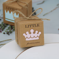 50pcs Gift Box Kraft Paper Candy Dragee Box Wedding Favors Baby Shower Decoration Boy Girl Gender Reveal Birthday Party Supplies