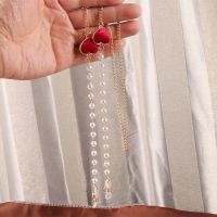 Chain Magnet for hijab Delicate Heart Shape Chain Eyeglasses Chain Pendant Necklace Pearl Face s Hanging Rope Holder Strap Extender